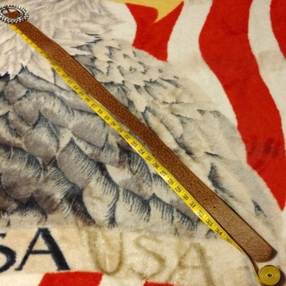 Western Rhinestone Buckle Belt Sz 3 (29-32") - Picture 4 of 7